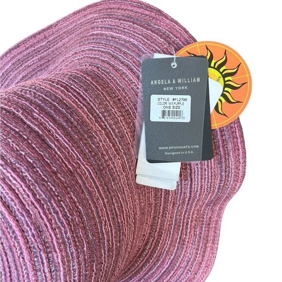 Angela & William New York Pink Straw Hat with 50 UPF Packable & Crushable - Picture 4 of 10